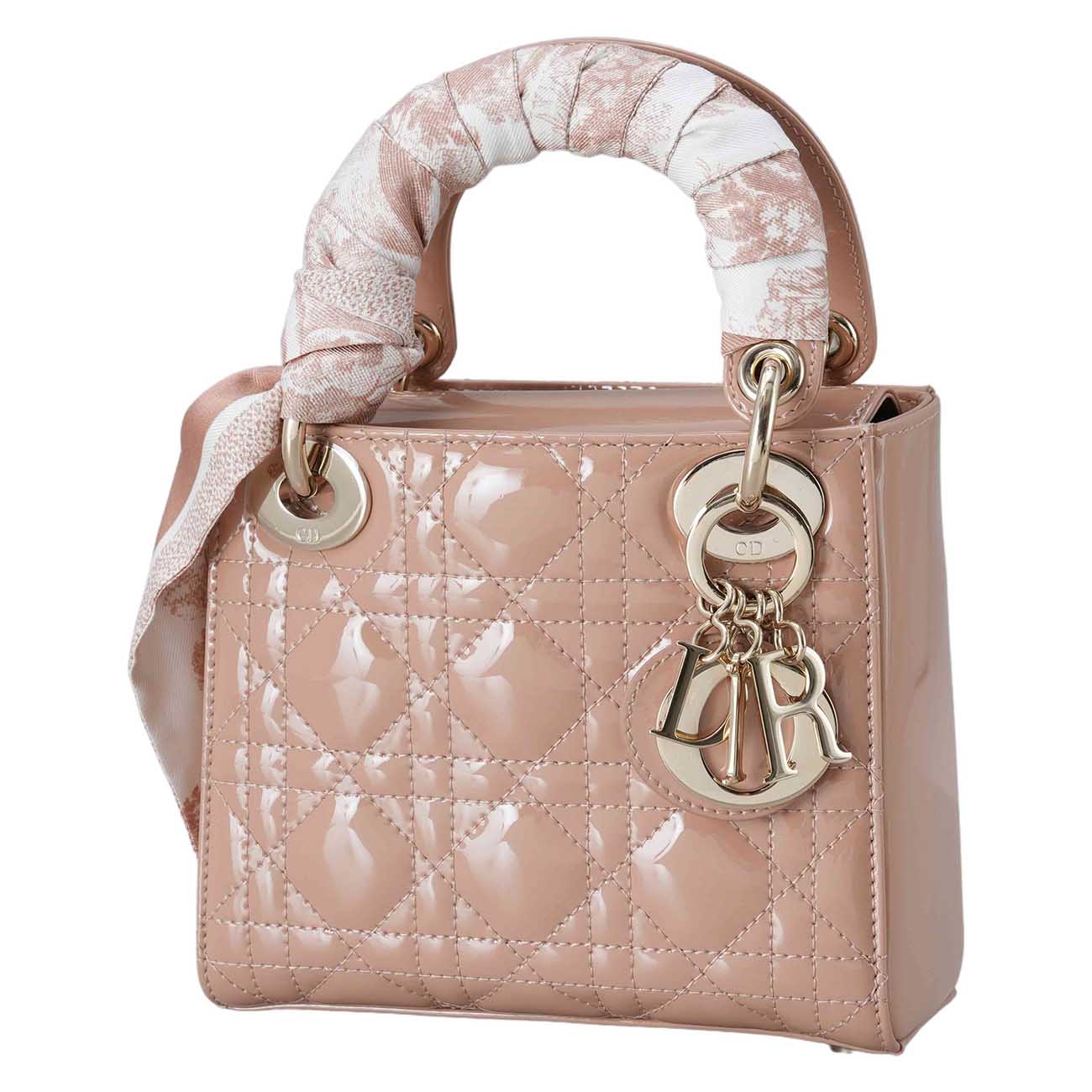 CHRISTIAN DIOR(USED)크리스찬디올 레이디디올 페이던트 미니백&트윌리